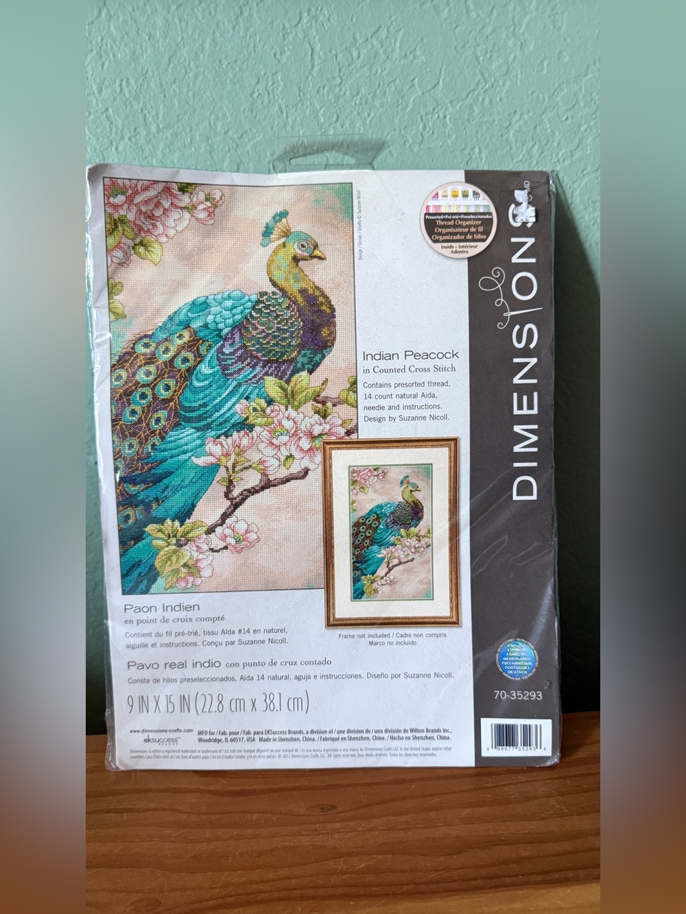 Dimensions Indian Peacock Counted Cross Stitch Kit 70-35293 New Sealed 9x15”